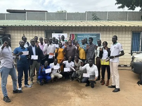 Group photo during field training with health champions